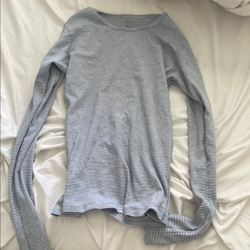 Brandy melville light blue and white long sleeve top! Worn once great condition